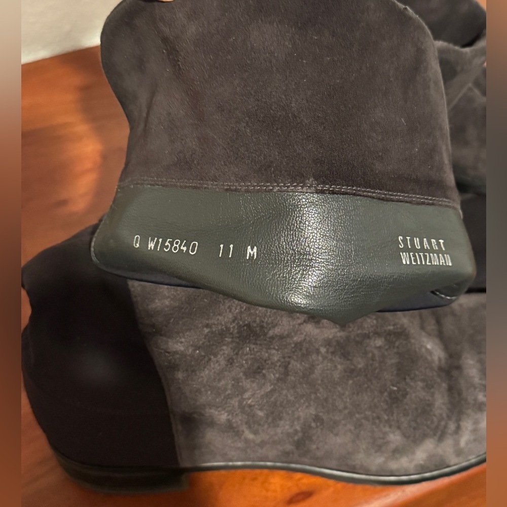 Stuart Weitzman Charcoal Gray Suede Boots - Picture 7 of 10